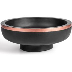 Large Cast Stone Decorative Bowl for Home - Fruit Bowl for Kitchen Counter - Modern Key Bowl for Entryway Table Decor - Hand-Poured Pedestal Bowl for Keys