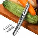 Swivel Vegetable Peeler for Kitchen,Removable bladesEquipped With three Interchangeable blades (flat, serrated, Julienne),3-in-1 peeler for perfect peeling and shredding.