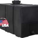 RomoTech 82123915 50 Gallon Water Tank - Horizontal Square, Poly Tank for Non-Flammable Liquids, UV-Resistant Storage with Molded Gallon/Liter Marks, 3/4" NPT Outlet, Made in USA, Black