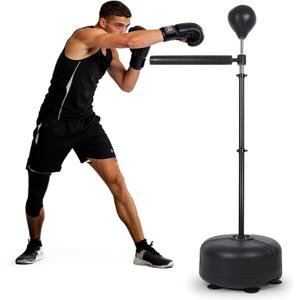 Boxing Bar with Punching Bag - 360° Spinning Reflex Trainer for Speed & Agility, Height Adjustable Home Boxing Equipment for Adults