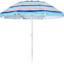 beach umbrella with sand anchor,UPF 50+protection,8 ribs, beach umbrellas for sand portable,with button tilt - multifunctional outdoor sunshade for gardens,courtyards,and beaches.