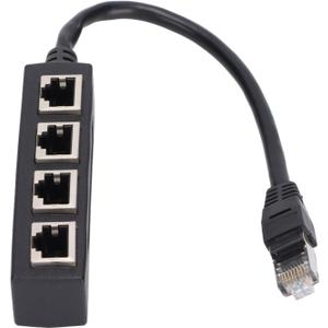 RJ45 1 to 4 Splitter Adapter - Passive Ethernet Splitter Extends One Port to 4 Female Ports for Cat5, Cat5e,Cat6,Cat7,RS485,Cable Management & Single Device Setups | Not a Network Switch