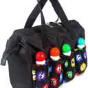 Bingo Dauber Bags with 8 Pockets Large Capacity Bingo Tote Bag/Travel Carrying Case with Zipper/Makeup Bag/Casino Game Lovers Gift for Women(Black)