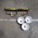 3-Light Modern Bathroom Light Fixtures Gold, 26.77 in Rustproof Bathroom Vanity Lights with White Metal Shades, Modern Bath Wall Sconces for Kitchen Hallway E26 Base