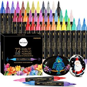 Art Soul 72 Colors 36 Pens Dual-Tip Acrylic Markers