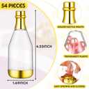 Cunhill 54 Pieces Champagne Candy Bottles Bridal Shower Favors Mini Bottle for Baby Shower Bulk Small Plastic Wine Alcohol Containers for Wedding Birthday Party(Gold)