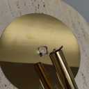 Hmjeae Φ9.8inch Marble Round Drink Table, Stone Finish Pedestal End Table for Living Room, Weighted Base Small Accent Side Table for Small Space Office  Beige