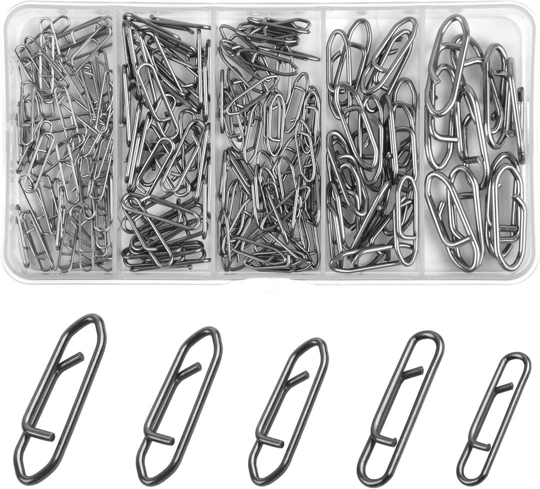 Fishing Power Speed Clips Kit, 60/160pcs Speed Clips for Fishing Lure Quick Change Fishing Snap Clip for Freshwater Saltwater Connector Tackle