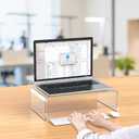 Acrylic Monitor Stand Riser Acrylic Laptop Stand Riser PC Holder Clear Computer Monitor Stand for Desk White Laptop Stand for Desk Compatible with iMac MacBook All Notebooks