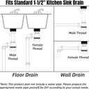 1-1/2"1-1/2" Clear Removable Bottle Trap, P-Trap Replacement, Easy Cleaning, for Kitchen, Bathroom & Garbage Disposal Sink Drain (Grey-Female)