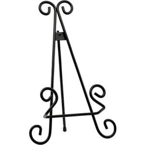 Red Co. Decorative Curved Plate Stand and Art Holder Easel in Black Finish - 13"