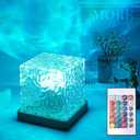 Ocean Wave Projector Light, 16-Color Luminorthe Cube Lamp & App Remote, 3D Holographic Water Ripple Romantic Ambient Lighting for Child's Room, Meditation Relaxation, Night Light