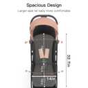 Gromast Gravity Folding Baby Stroller - Portable Travel Toddler Stroller w/Adjustable Backrest, Canopy & Cup Holder, Lightweight and UV Protected, One-Hand Automatic Folding - Khaki