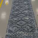 KILOCOCO Hallway Runner Rug 3x8 Runners for Hallways Washable Runner Rug Non Slip Rubber Backed Low-Pile Runners for Bedroom Kitchen Living Room Laundry Room Boho Rugs, Stonewashed Blue