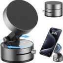 Vacuum Magnetic Suction Phone Holder,Upgraded 360 Adjustable Suction Cup Car Phone Mount,Hands-Free Cell Phone Holder for Car/Gym/Mirror/Smooth Surface,Compatible with iPhone 16/15/14/13/12 Series