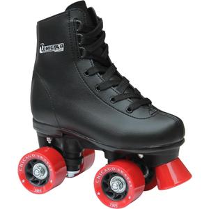 Chicago Boys Rink Roller Skate - Black Youth Quad Skates - Size J10, Chicago Boys Skate J10