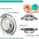2Pack Sink Protector Grid 13" x 15", Stainless Steel Sink Protectors for Kitchen Sink, Rust Resistant Sink Grate for Bottom of Kitchen Sink with Sink Strainers
