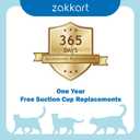Zakkart Foldable Cat Hammock for Window - Cordless, Embeded Machine Washable Bed, Robust Metal Frame - Cat Window Perch for Large Cats and Kittens (White Bolster Bed, Large)