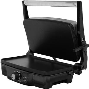 IMUSA Stainless Steel Panini Press Electric with Adjustable Temperature Settings and Nonstick Plates, 1200W (Large)