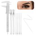 cobee 7 Pcs Brow Mapping Pen Set, Eyebrow Pen with 4 Replacement Refills And 1 Ruler, Eyebrow Mapping Pencil Permanent Makeup Measuring Tool for Artists Eyebrow Skin