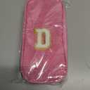 Pencil Bag, Pencil Case for Girls Women, Preppy Pencil Case, Large Initial Pencil Pouch with Zipper, Back to School Supplies, Aesthetic Pen Case Box for Kids Teen Girls - D(Pink)