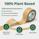 Ultra Strong Kraft Paper Packing Tape, Heavy Duty Brown Packing Tape for Box & Carton Sealing Packaging Shipping Moving & Masking, Eco Friendly Biodegradable Painters Tape, 2 Inch x 44 Yard