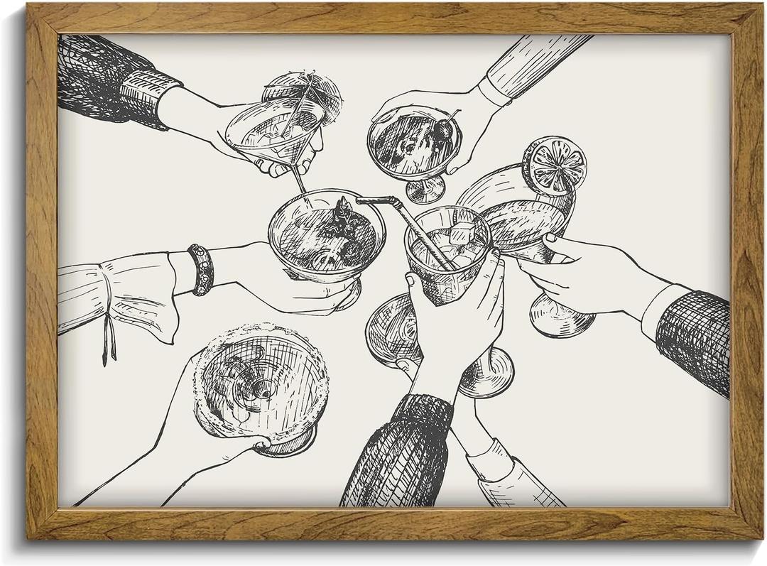Cheers Wall Art - Celebration Poster, Cheers Print, Cheers Poster, Wine Dranking Wall Decor, Champagne Home Room Wall Decor (8L" x 10W", Cheers Prints)