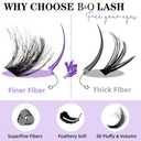 B&Q Volume Lash Clusters Kit 280PCS Lash Extension Kit Thick 3D Wispy DIY Eyelash Extension Set with Individual Lashes, Lash Bond and Remover,Tweezers(80D+100D)