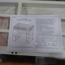 Metal Loft Bed with Desk, Full Size Loft Bed with 2 Built-in Ladders & Safety Guard