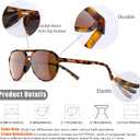 Lightweight TAC Polarized Tinted Classic Vintage Retro 70s Sunglasses, TR-90 Frame for Women Men, UV 400 Protection