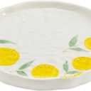 Koythin Ceramic Dinner Plate, Cute Fruits Creative Plates Design, Printed Flowers Dinnerware for Office and Home, Kitchen Plates for Dessert (Orange) (Persimmon)