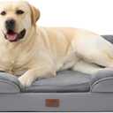 Bedsure Jumbo Orthopedic Dog Bed for Extra Large Dogs - Washable XLarge Dog Cat Bed Waterproof, Comfort Dogs Couch Sofa with Washable Removable Cover, Pet Bed with Nonskid Bottom, Grey, 45"