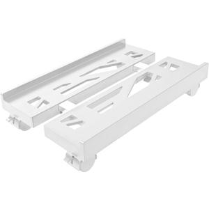 Adjustable Mobile CPU Stand, Ventilated Computer Tower Stand with 4 Caster Wheels Fits Most PC Tower, Under Desk CPU Holder PC Floor Cart Computer Riser for Gamers and Students (White)