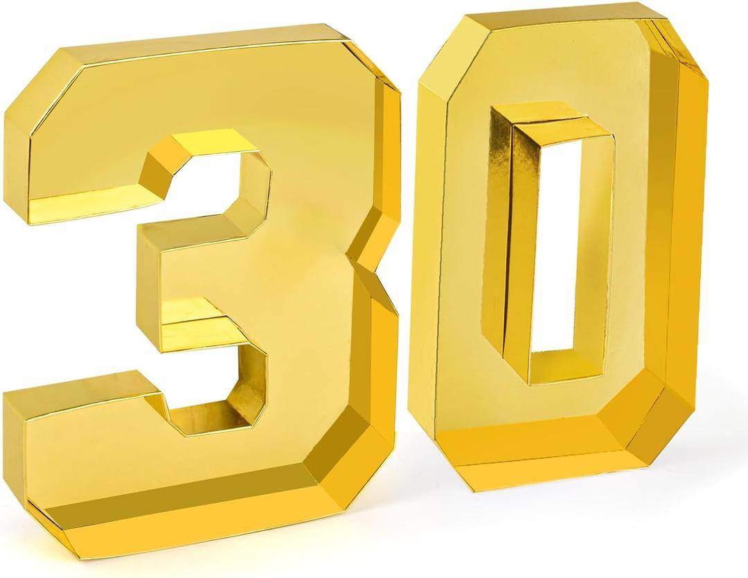 Cardboard Number for Charcuterie 30 Set Fillable Tray 10.2'' Gold Charcuterie Paper Box for 30th Birthday Anniversary Party Decorations Chocolate Candy Cupcake Container