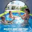 StarOcean Foldable Pool with Canopy,Non Inflatable Pool,Large Foldable Swimming Pool for Adult Portable Pool,Large Collapsible Kid Pool with Shade,Folding Kid Pool for Backyard,90x50x19 in-Dark Blue