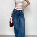 Women Y2k Ditsy Floral Lace Trim Crop Tops Yellow Cute Scoop Neck Tight Fitted Short Sleeve T Shirts Going Out (L)