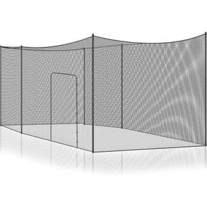 Syhood Baseball Batting Cage Net Heavy Duty Cricket Softball Hitting Practice Net Portable Pitching Cage, Training Sports Barrier Screen for Backyard Outdoor (Frame Not Included), 35 x 10 x 10 ft
