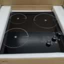 VBGK Electric Cooktop,24 inch 220V Stove Top,Touch and Knob Control,LED,9 Power Levels, Kids Lock &Timer,Overheat Protection,5000W 3 burner electric cooktop.