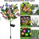 Solar Lights Outdoor Garden Decor: 2 Pack 34 Silk Butterflies with 44 Color-Changing LEDs - Auto On/Off 12H Magical Lighting IP65 Waterproof for Yard Patio Pathway - Unique Gifts for Mom Grandma