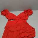 IDOPIP Women's One Piece Swimsuit with Beach Cover up Wrap Skirt Sarong Retro Floral Print Bikini Set Two Piece Bathing Suit, Medium, Red 