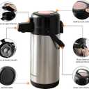 TOMAKEIT Airpot Coffee Carafe for Keeping Hot,102oz/3L Coffee Dispenser Thermal with Pump,Insulated Stainless Steel Hot Beverage Dispenser for Parties,Thermal Carafe for Hot Drinks Water Tea Chocolate