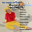 SWEETXIN Unise Kids Jumpsuit Cosplay Onesie One Piece Suit for Girls Boys Halloween Character Costume Dress Up Party (12 Years, Winnie the Pooh)