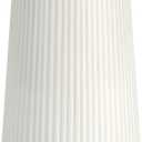 White Ceramic Vase for Flowers, Tall Home Decor Vase with Ribbed Texture, Vases for Centerpieces, Farmhouse Decor, Living Room, Decor Bedroom, Table, and Kitchen Shelf (XL White)