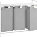 VASAGLE Laundry Hamper, Laundry Basket, Laundry Sorter with 3 Pull-Out and Removable Bags, Shelf, Metal Frame, 3 x 10.6 Gallons (40 L), 36.4 x 13 x 28.4 Inches, Dove Gray and Cloud White UBLH301W03