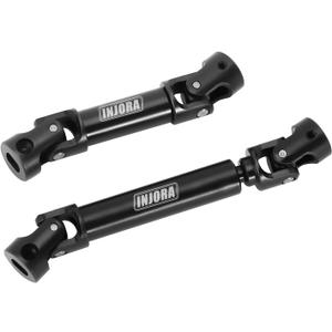 INJORA Drive Shaft Steel Black Front Rear Center Shaft with D Shaped Hole for TRX4M Defender Bronco 1/18 RC Crawler Upgrade, 22g/Set