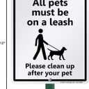 SmartSign 12 x 10 inch All Pets Must Be On A Leash - Please Clean Up After Your Pet Yard Sign with 3 foot Stake, 40 mil Laminated Rustproof Aluminum, Black and White, Set of 1