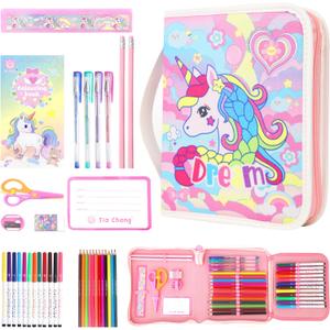 NOORAMGE Unicorn Toys for Girls 4-6-8, Drawing Coloring Art Craft Kits for Girlls with Colored Marker, Glitter Pens, Coloring Book, Birthday Gifts Toys for Childs