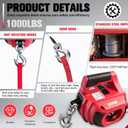 YATOINTO Portable Drill Winch 1000LB Pulling Capacity with 40 Feet Alloy Steel Wire Rope, Hand Winch for Lifting & Dragging