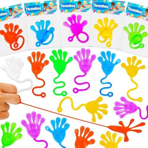 38 Pcs Sticky Hands For Kids Party Favor Goodie Bag Stuffer Stretchy Treasure Box Toy Exchange Classroom Prize Bulk Toy Pinata Filler School Gift Bag Small Favors Slap Hand Christmas Party Supplies