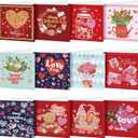 Saillong 12 Pack Valentine's Day Diamond Painting Greeting Card Kit Valentine Diamond Art Cards with Envelopes 5D Rhinestones Painting Making Kits for Adult DIY Craft Family Friend Holiday Gifts